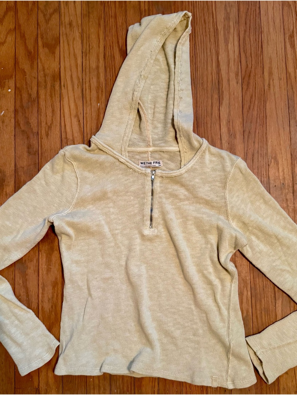 We The Free Light Yellow Half-Zip Hoodie
